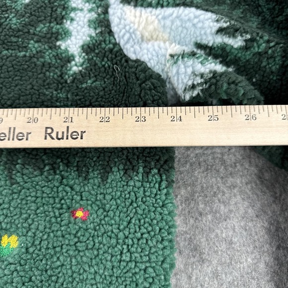 Kith Sherpa Fleece Jacket Men Medium Pinehurst Landscape Full Zip Forest Larimar - Picture 7 of 11